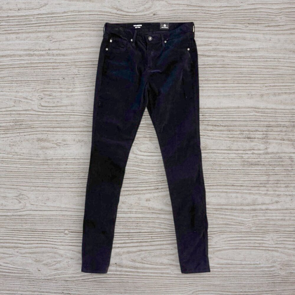 AG Adriano Goldschmied The Legging Super Skinny Corduroy Pants Black Size 27